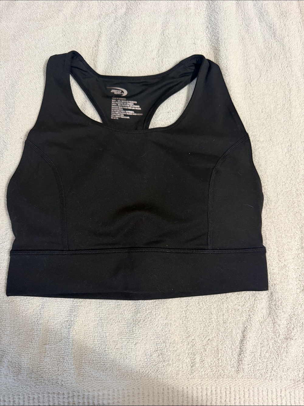 MTA Sport Black Racerback Sports Bra